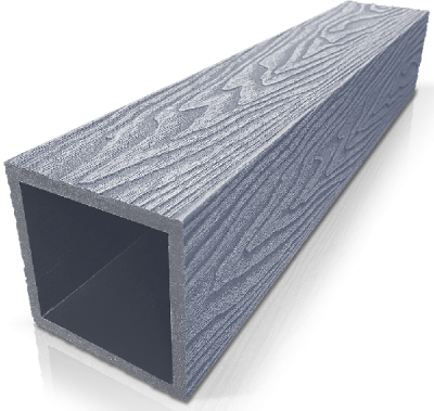 Столб ДПК 3D GardenParkett фактура дерева Серый