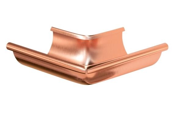 Водосток Aquasistem, система 150/100 - Угол желоба наружный медный 90° купить в Калаче-на-Дону