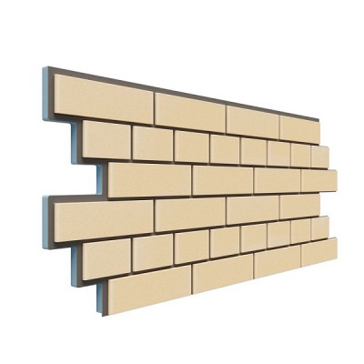 Фасадная термопанель Доломит кирпич 20мм Светло-жёлтый