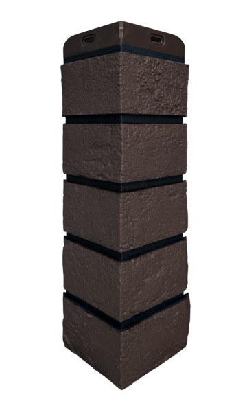 Угол Grand Line состаренный кирпич премиум Шоколадный (шов RAL 9005) купить в Калаче-на-Дону